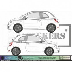 Fiat 500 - Complete Side Strip Kit 500 Signature - Tuning Sticker Sticker Graphic Decals