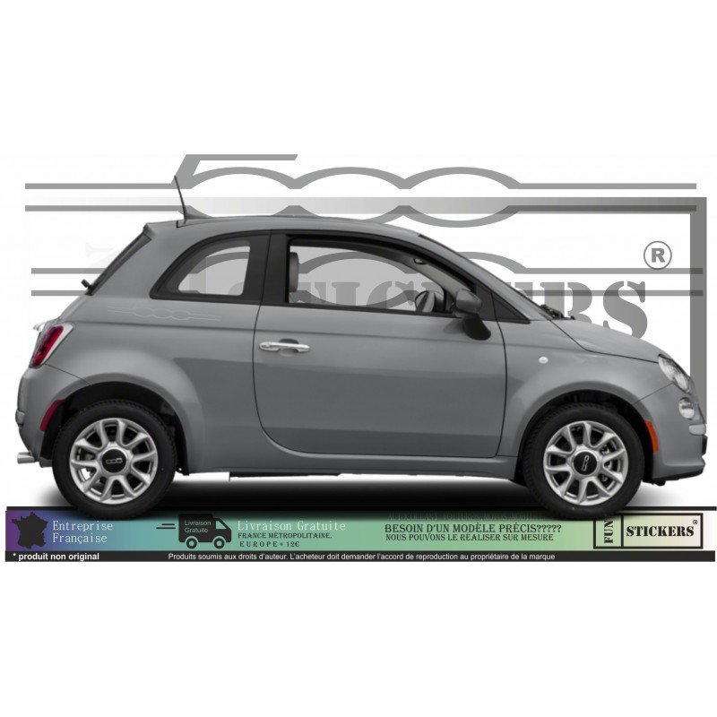 Fiat 500 lettrages 500 autocollants stickers Fun Stickers