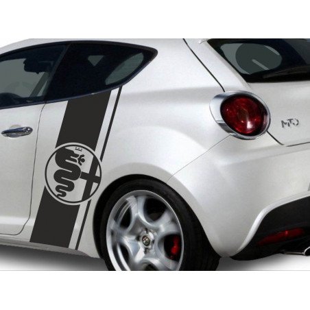 Kit Bandes Latérales avec Logo Alfa Romeo 13 Couleurs | Fun Stickers