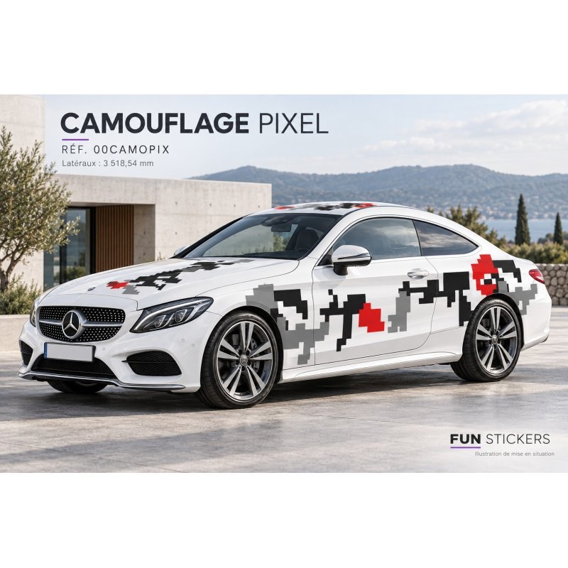 Universal Pixel Camouflage Stickers – Car Vinyl Kit