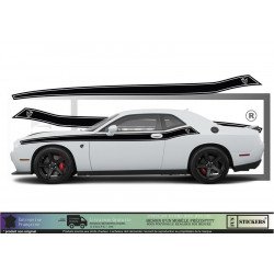 Kit Bandes Latérales avec Logo Dodge Challenger 13 Couleurs | Fun Stickers