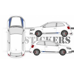 VW Polo WRC Style V2 Sticker Kit – Side & Roof Stripes