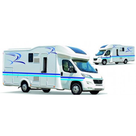 Motorhome Decoration Sticker Kit – Blue Wave Design