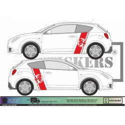Alfa Romeo Side Stripe Stickers with Logo – 13 Colors