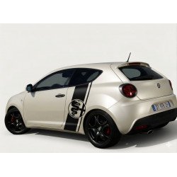 Kit Bandes Latérales avec Logo Alfa Romeo 13 Couleurs | Fun Stickers
