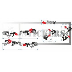 Kit Camouflage Pixel Universel Noir Gris Rouge Voiture | Fun Stickers