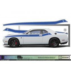 Kit Bandes Latérales avec Logo Dodge Challenger 13 Couleurs | Fun Stickers