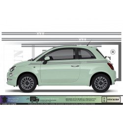 Kit Bandes Latérales Multiples Fiat 500 13 Couleurs | Fun Stickers