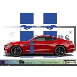 Ford Mustang Side Stripe Stickers with Pony Logo – 13 Colors