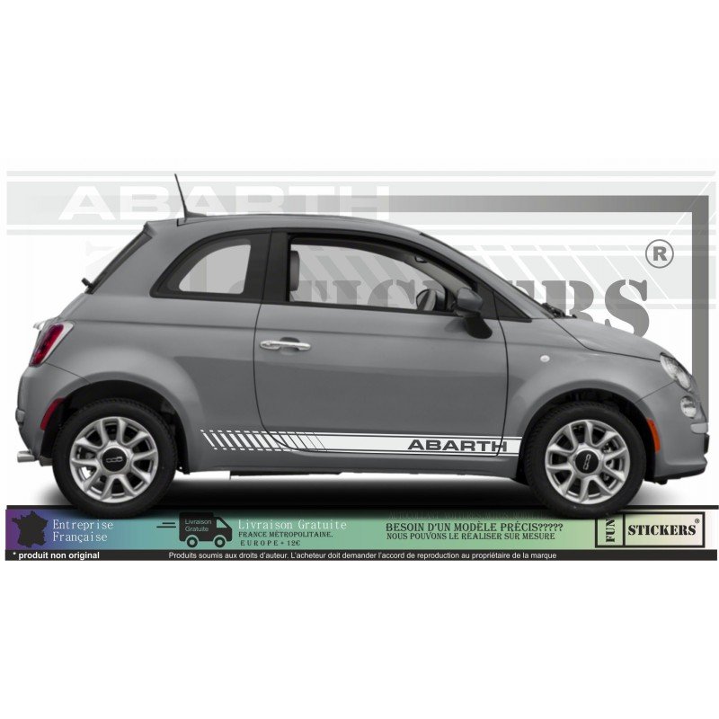 Fiat 500 ABARTH autocollant stripping bandes laterales sport Fun Stickers