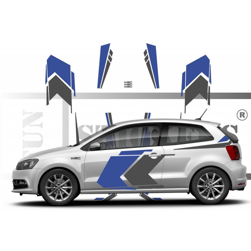 autocollant complet pour polo effet rallye wrc volkswagen
