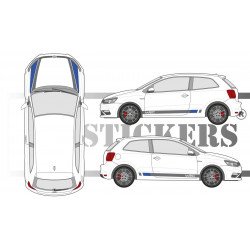 Kit WRC Version 2 Latéraux et Toit VW Polo | Fun Stickers