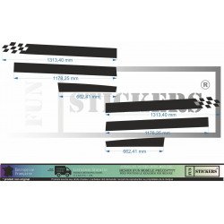 Renault Twingo 3 Checkered Side Stripe Stickers – 13 Colors