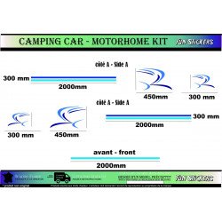 Motorhome Decoration Sticker Kit – Blue Wave Design