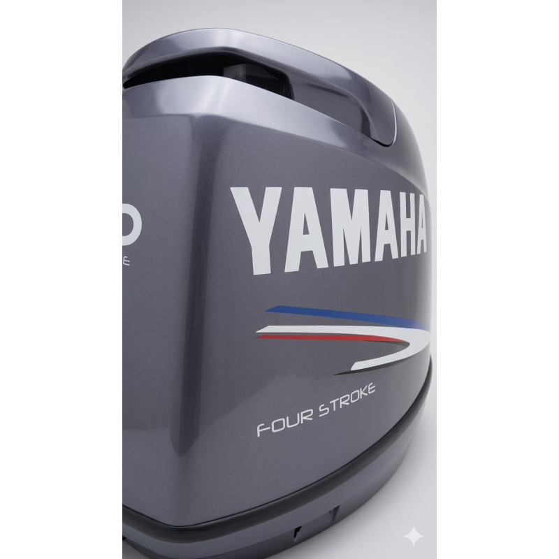 Kit Stickers Yamaha 100 Four Stroke - detail flanc logo YAMAHA Four Stroke - Fun Stickers