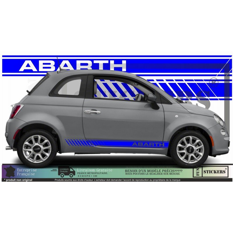 Fiat 500 ABARTH autocollant stripping bandes laterales sport Fun Stickers