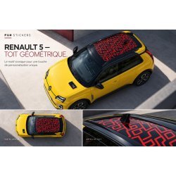 Renault 5 E-Tech side stripe and roof decal kit – clean look