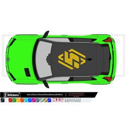 Autocollant racing Renault 5 E-Tech flancs et toit design sportif - Fun Stickers