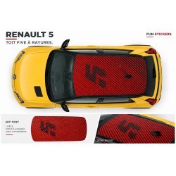 Kit Autocollants Bandes Latérales et Toit Renault 5 E-Tech - Design Premium