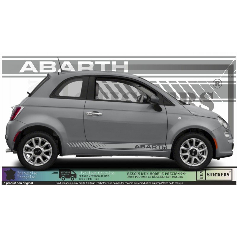 Fiat 500 ABARTH autocollant stripping bandes laterales sport Fun Stickers