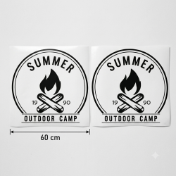 Stickers Summer Outdoor Camp 60 cm x2 - Décoration Van Camping-Car