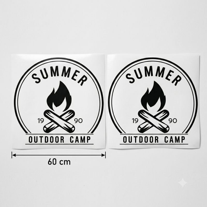 Stickers Summer Outdoor Camp 60 cm x2 - Van | Fun-Stickers.fr