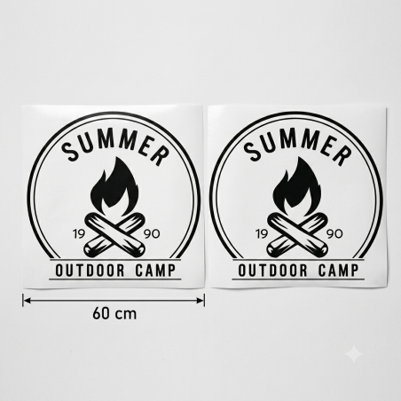 Stickers Summer Outdoor Camp 60 cm x2 - Van | Fun-Stickers.fr