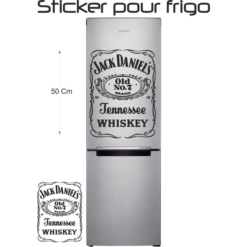 Sticker Jack Daniel's Frigo 50 cm - Autocollant Décoratif Vinyle