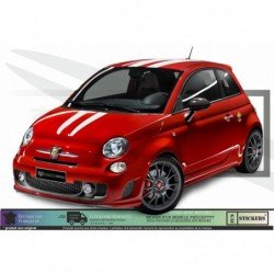 Fiat 500 Abarth kit complet autocollant toit capot hayon Fun Stickers