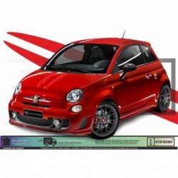 Fiat 500 Abarth kit complet autocollant toit capot hayon Fun Stickers
