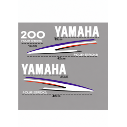 Yamaha 200 Four Stroke Sticker Kit - Outboard Decals | Fun-Stickers.fr