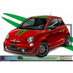 Fiat 500 Abarth kit complet autocollant toit capot hayon Fun Stickers