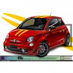 Fiat 500 Abarth kit complet autocollant toit capot hayon Fun Stickers