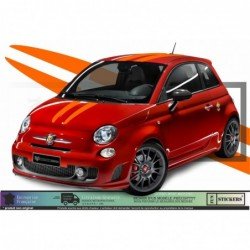 Fiat 500 Abarth kit complet autocollant toit capot hayon Fun Stickers