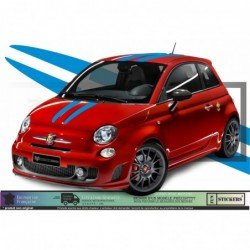 Fiat 500 Abarth kit complet autocollant toit capot hayon Fun Stickers