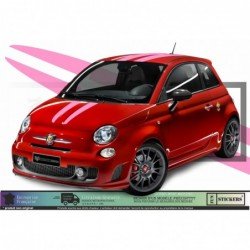Fiat 500 Abarth kit complet autocollant toit capot hayon Fun Stickers