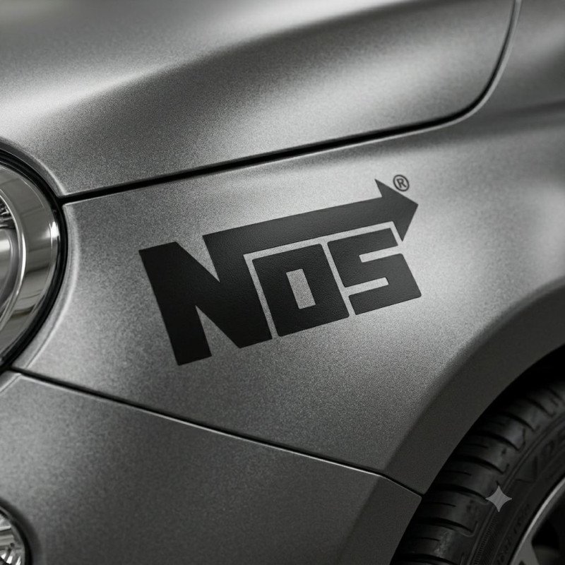 Stickers NOS 20 cm x2 - Autocollants Sponsor Tuning Vinyle