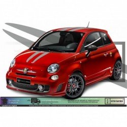 Fiat 500 Abarth kit complet autocollant toit capot hayon Fun Stickers