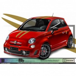 Fiat 500  Kit complet Abarth toit capot hayon Abarth   - Tuning Sticker Autocollant Graphic Decals