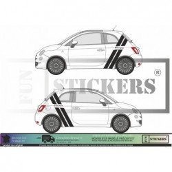 Fiat 500 kit stickers bandes racing style sportif autocollant Fun Stickers
