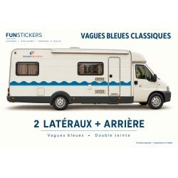Stickers Camping-car Vagues Bleues Classiques
