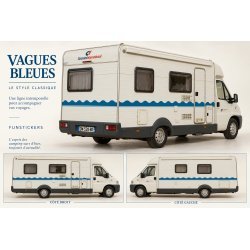 Stickers Camping-car Vagues Bleues Classiques