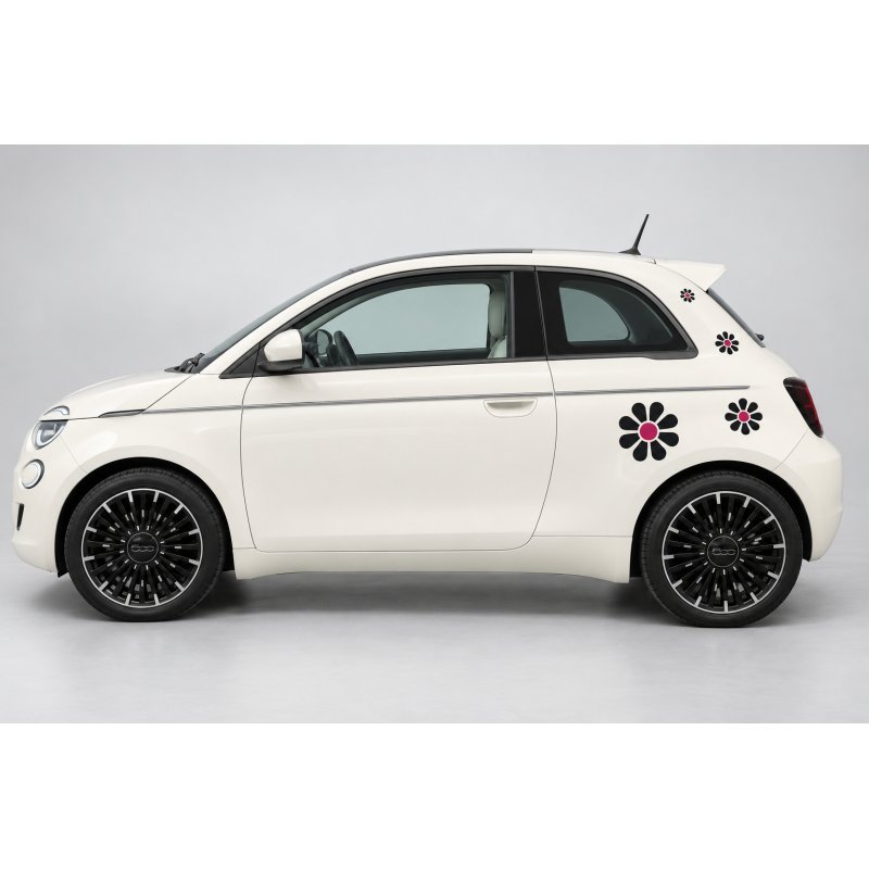 Fiat 500 electric Fleurs Pop decals