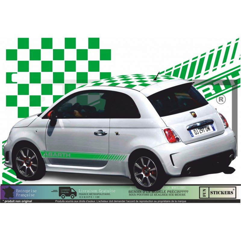 Fiat 500 ABARTH kit deco sticker stripping scorpion autocollant Fun Stickers