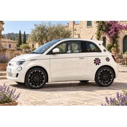 Fiat 500 electric Fleurs Pop decals