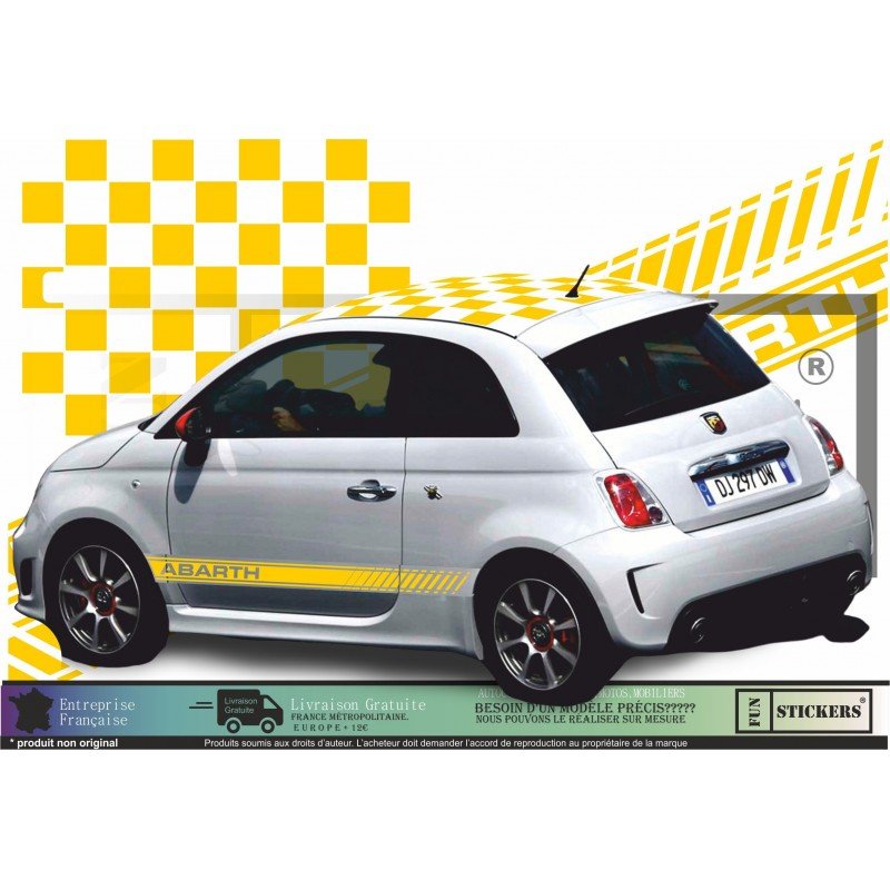 Fiat 500 ABARTH kit deco sticker stripping scorpion autocollant Fun Stickers