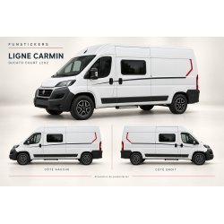 Stickers Fiat Ducato L2H2 Ligne Carmin