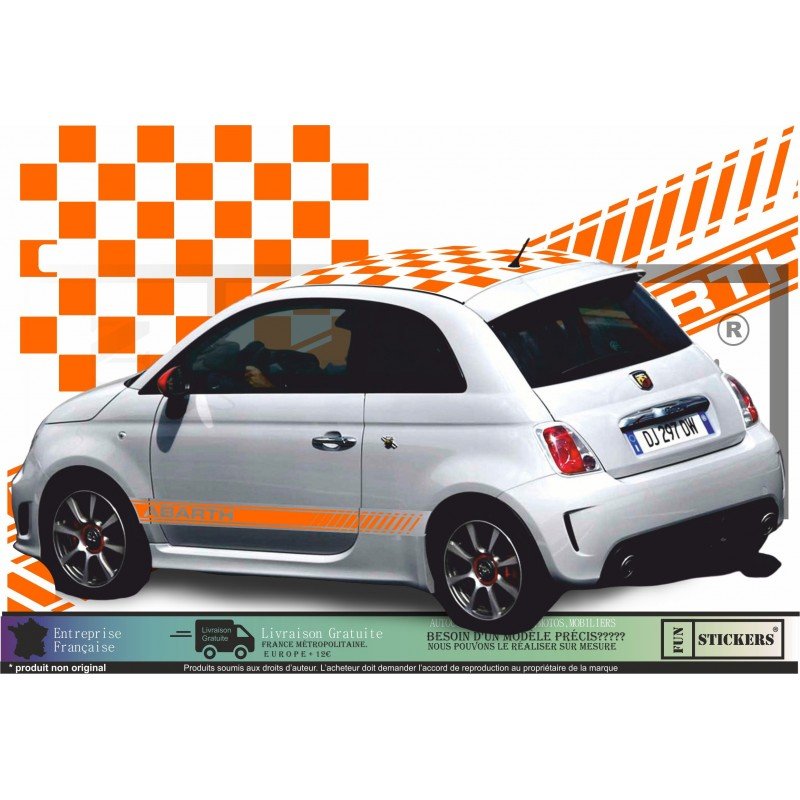 Fiat 500 ABARTH kit deco sticker stripping scorpion autocollant Fun Stickers