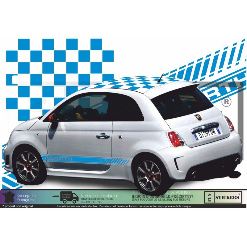 Fiat 500 ABARTH kit deco sticker stripping scorpion autocollant Fun Stickers