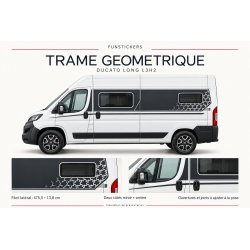 Stickers Fiat Ducato L3H2 Trame Géométrique
